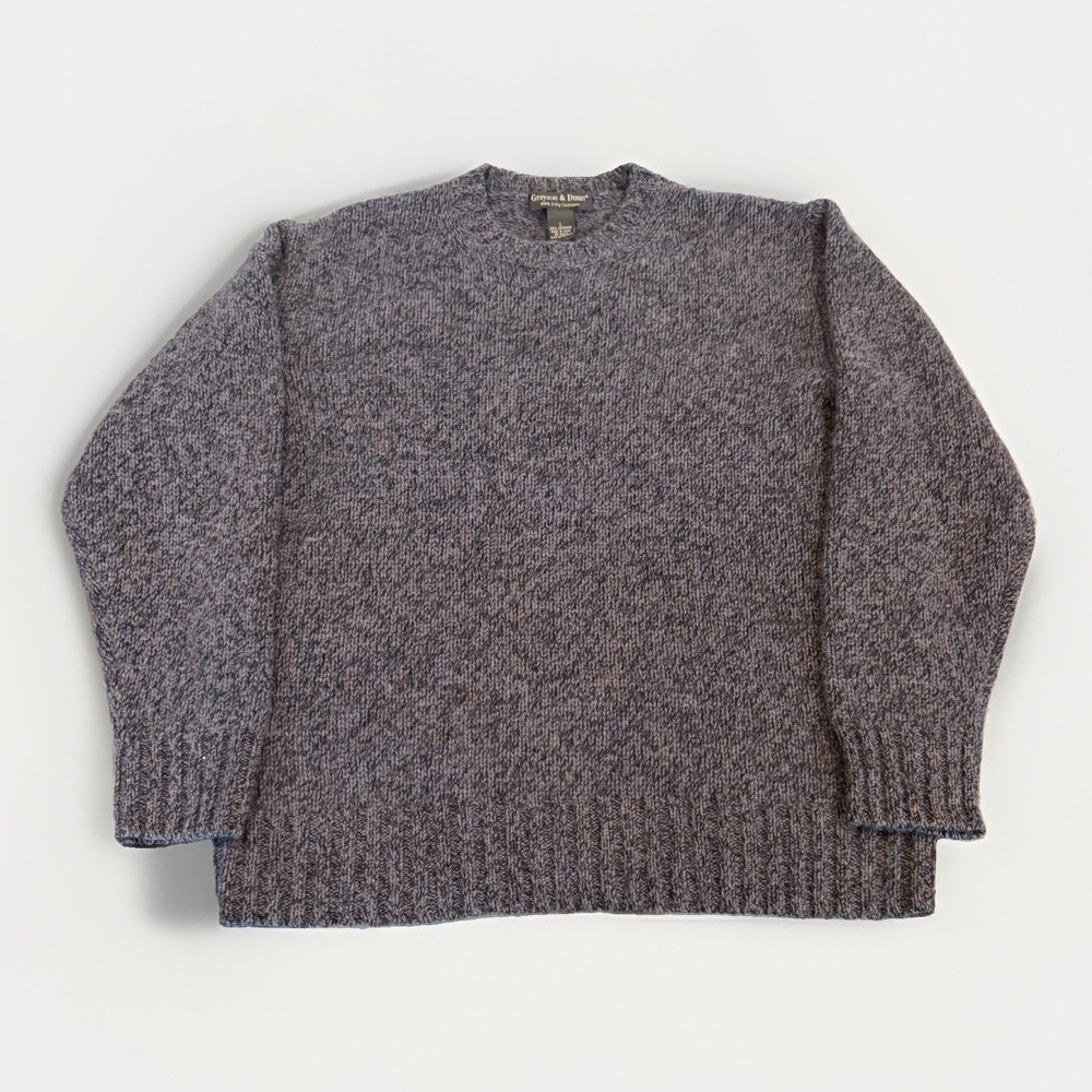 Grayson & Dunn Sweater Gray 100% 2 Ply Cashmere Crew Neck / Mens Large Blue Gray